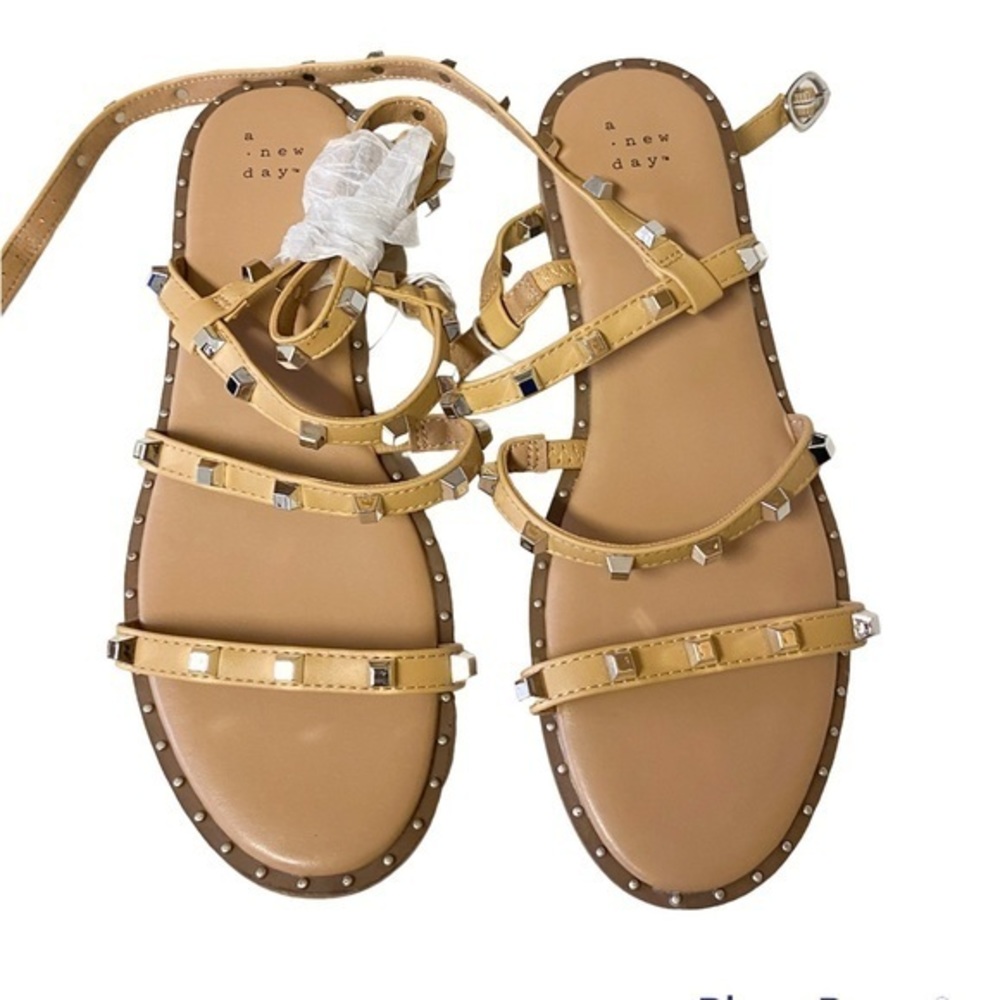 New A NEW DAY Size 8.5 Studded Strappy Sandals